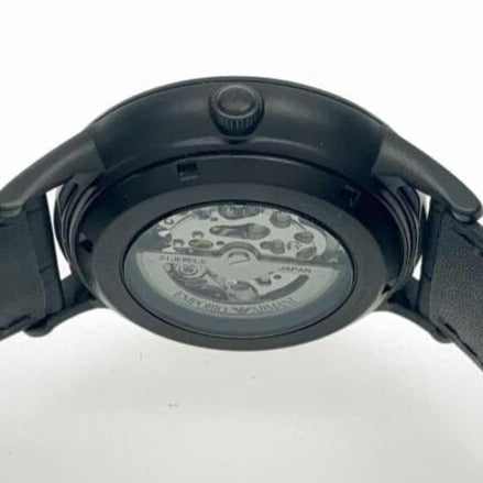  Shop Authentic Emporio Armani Meccanico Automatic Black Dial Black Leather Strap Watch For Men - AR60042 - Luxxuri