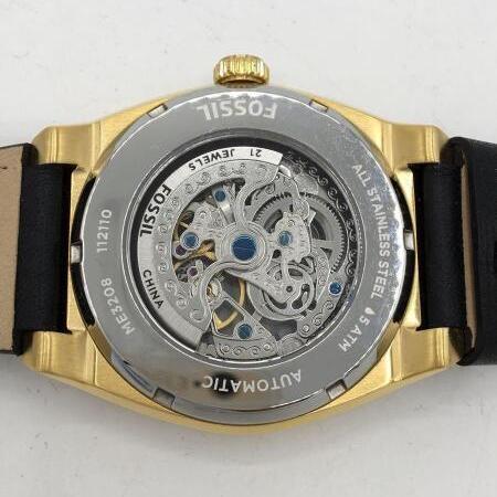  Shop Authentic Fossil Everett Automatic Skeleton Black Dial Black Leather Strap Watch for Men - ME3208 - Luxxuri