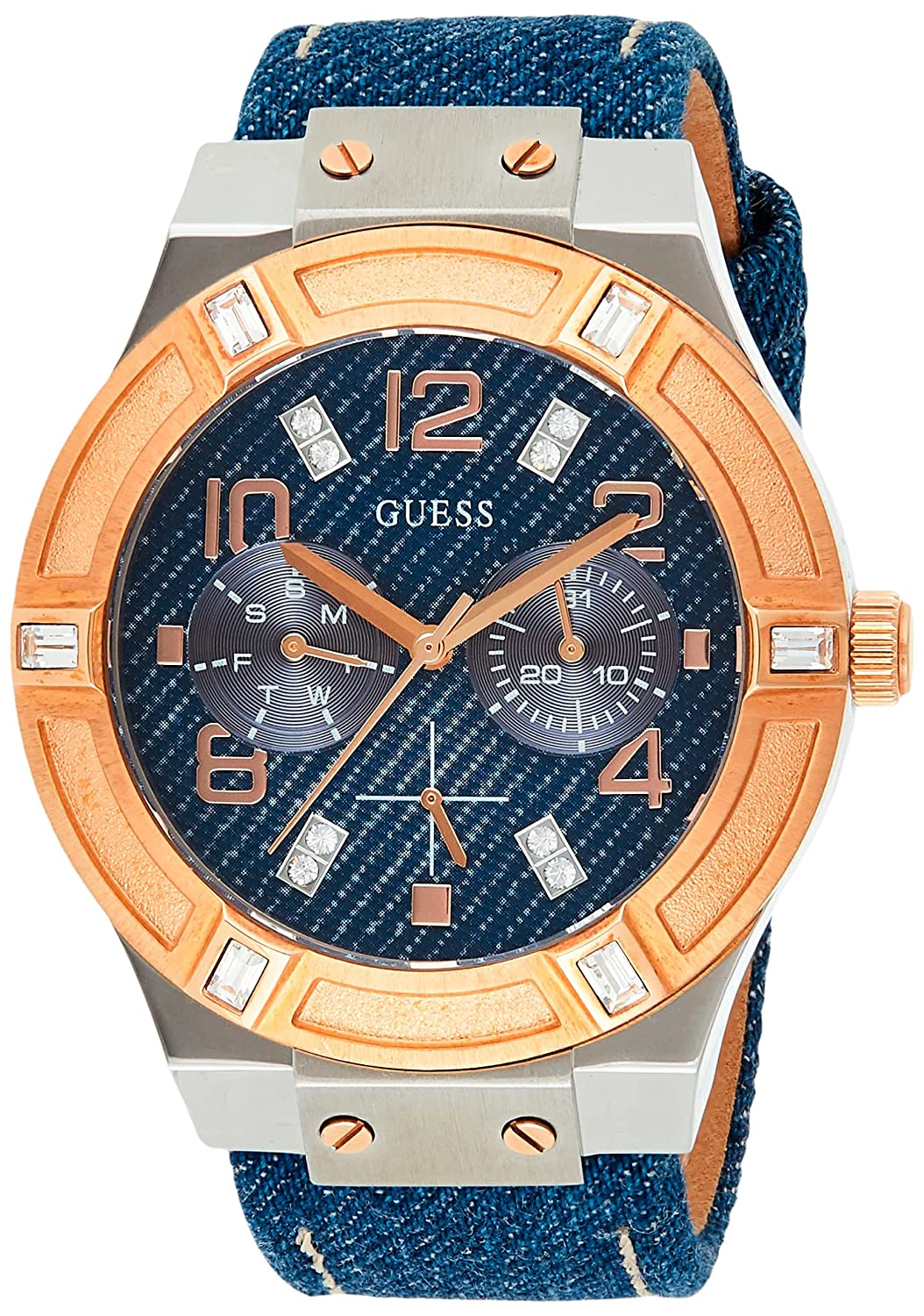  Shop Authentic Guess Jet Setter Analog Blue Dial Blue Denim Strap Watch For Women - W0289L1 - Luxxuri