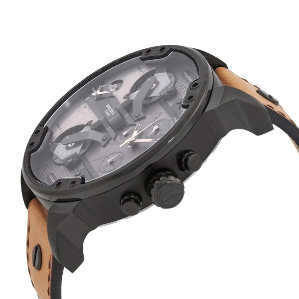  Shop Authentic Diesel Mr. Daddy 2.0 Chronograph Grey Dial Brown Leather Strap Watch For Men - DZ7406 - Luxxuri