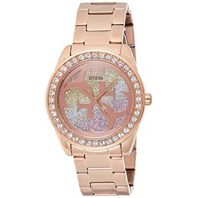  Shop Authentic Guess G Twist Diamonds Rose Gold Dial Rose Gold Steel Strap Watch For Women - W1201L3 - Luxxuri