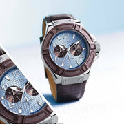  Shop Authentic Guess Rigor Analogue Quartz Blue Dial Brown Leather Strap Watch For Men - W0040G10 - Luxxuri