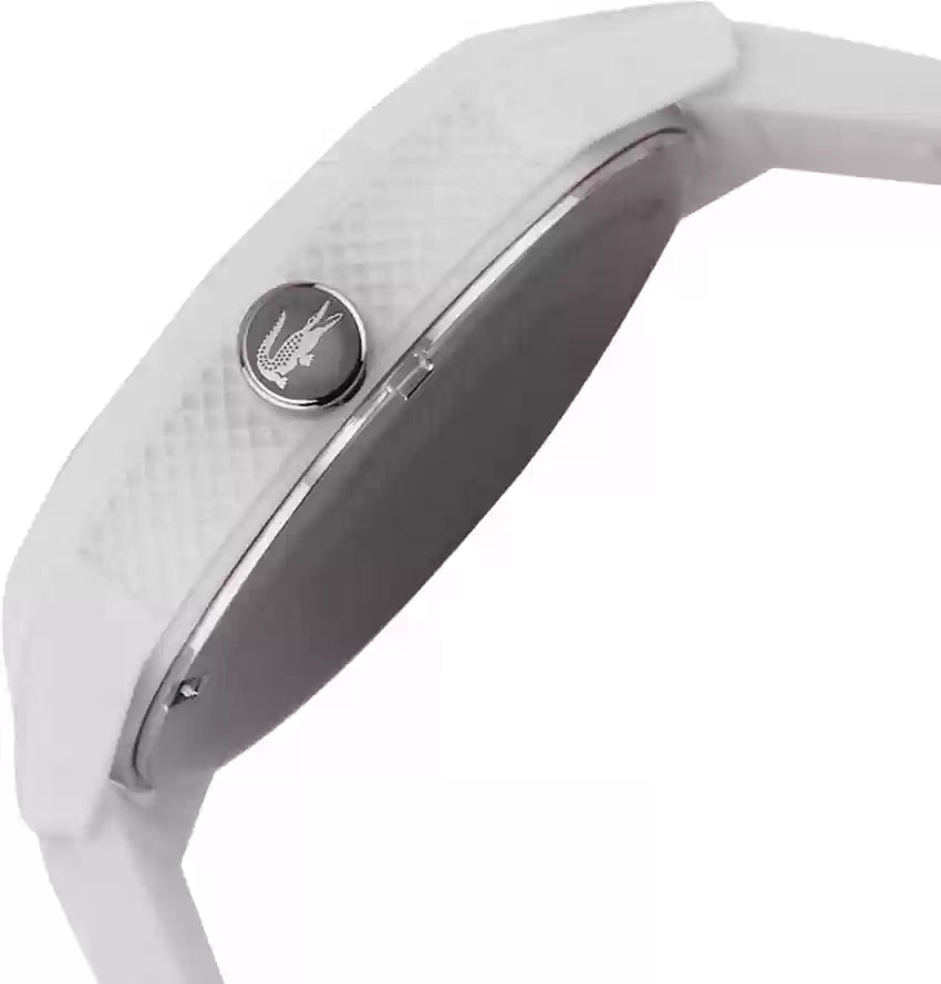 Lacoste 12.12 White Dial White Silicone Strap Watch for Men - 2011069