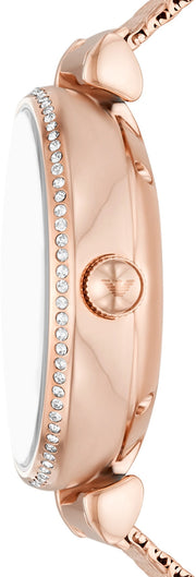  Shop Authentic Emporio Armani Meccanico Automatic White Dial Rose Gold Mesh Strap Watch For Women - AR60063 - Luxxuri