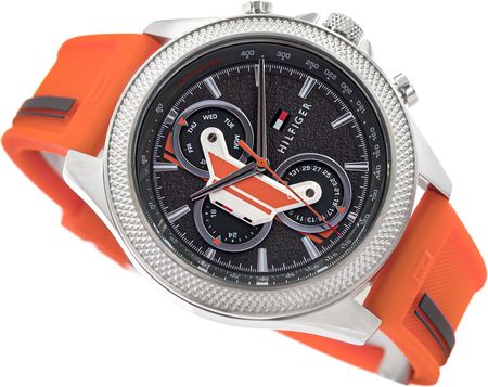  Shop Authentic Tommy Hilfiger Clark Chronograph Grey Dial Orange Rubber Strap Watch For Men - 1792084 - Luxxuri