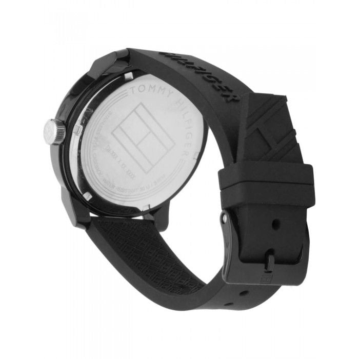  Shop Authentic Tommy Hilfiger Denim Quartz Black Dial Black Rubber Strap Watch for Men - 1791483 - Luxxuri