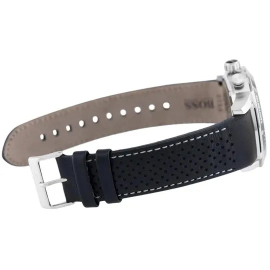  Shop Authentic Hugo Boss Rafale Chronograh Quartz White Dial Black Leather Strap Watch For Men - HB1513403 - Luxxuri