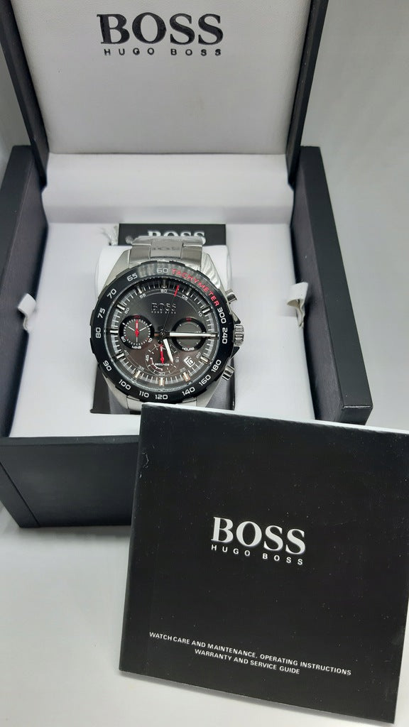  Shop Authentic Hugo Boss Intensity Chronograph Black Dial Silver Steel Strap Watch For Men - 1513680 - Luxxuri