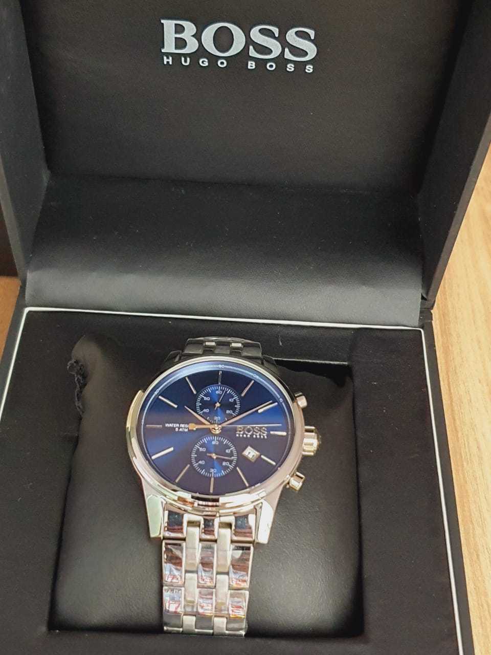  Shop Authentic Hugo Boss Jet Blue Dial Silver Steel Strap Watch for Men - 1513384 - Luxxuri
