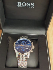  Shop Authentic Hugo Boss Jet Blue Dial Silver Steel Strap Watch for Men - 1513384 - Luxxuri