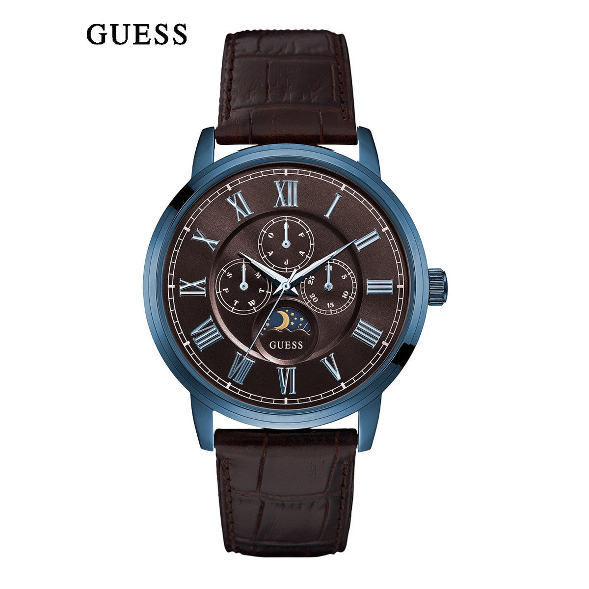  Shop Authentic Guess Delancy Analog Brown Dial Brown Leather Strap Watch For Men - W0870G3 - Luxxuri