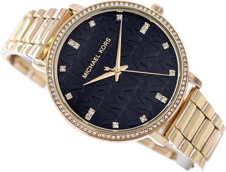  Shop Authentic Michael Kors Pyper Three-Hand Black Dial Gold Steel Strap Watch For Women - MK4593 - Luxxuri