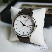  Shop Authentic Emporio Armani Herren White Dial Brown Leather Strap Watch For Men - AR11103 - Luxxuri