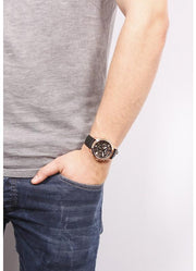  Shop Authentic Fossil Grant Chronograph Grey Dial Black Leather Strap Watch for Men - FS5085 - Luxxuri