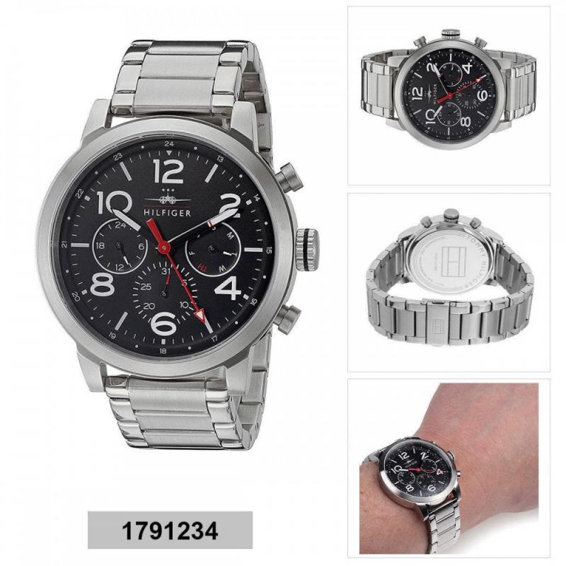 Shop Authentic Tommy Hilfiger Jake Chronograph Black Dial Silver Steel Strap Watch for Men - 1791234 - Luxxuri