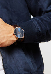  Shop Authentic Hugo Boss Classic Jackson Blue Dial Brown Leather Strap Watch for Men - 1513458 - Luxxuri