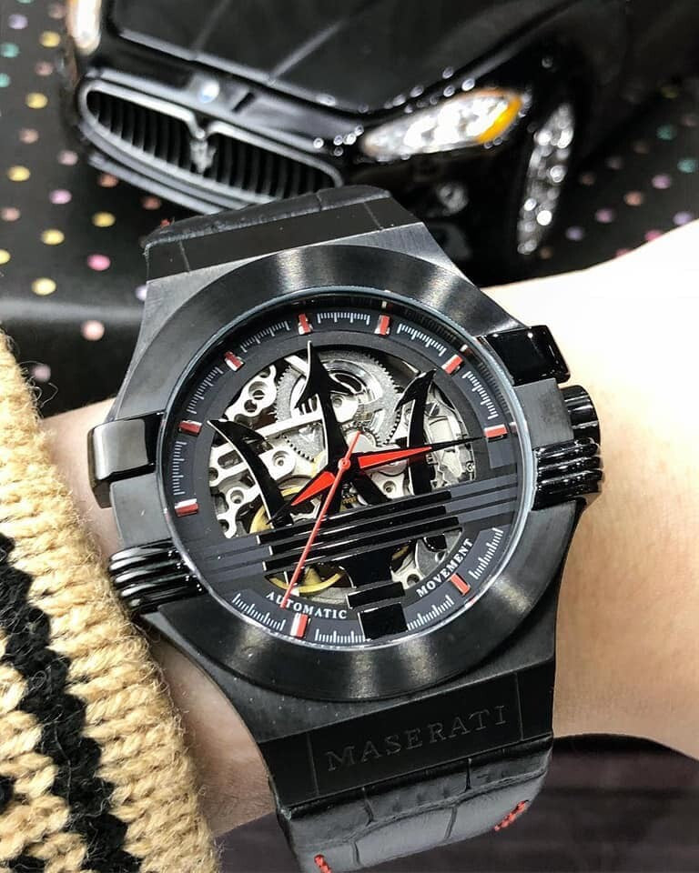  Shop Authentic Maserati Potenza Automatic Black Dial Black Leather Strap Watch For Men - R8821108008 - Luxxuri
