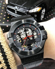  Shop Authentic Maserati Potenza Automatic Black Dial Black Leather Strap Watch For Men - R8821108008 - Luxxuri