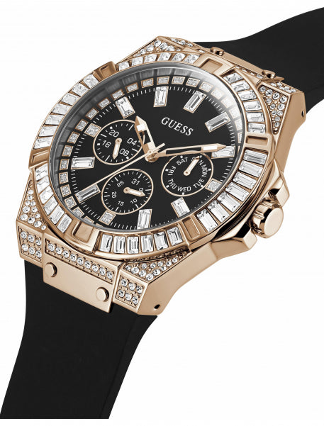  Shop Authentic Guess Zeus Multifunction Crystals Black Dial Black Silicone Strap Watch For Men - GW0208G4 - Luxxuri
