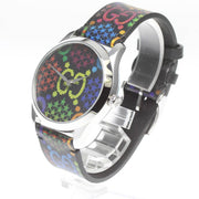  Shop Authentic Gucci G Timeless Quartz Black Dial Black Leather Strap Watch For Women - YA1264146 - Luxxuri