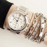  Shop Authentic Michael Kors Blair Chronograph Silver Dial Silver Steel Strap Watch for Women - MK5459 - Luxxuri
