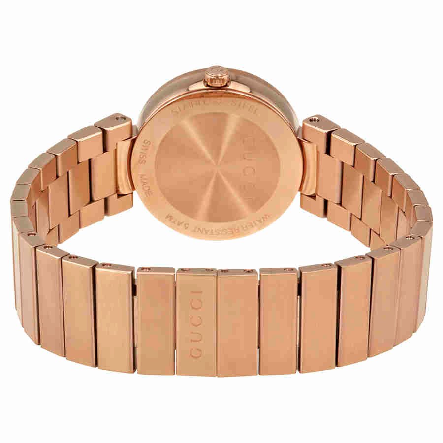  Shop Authentic Gucci G Interlocking Mother of Pearl Dial Rose Gold Steel Strap Watch For Women - YA133515 - Luxxuri