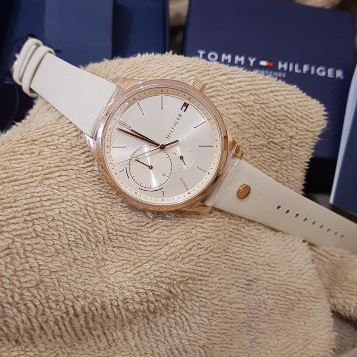  Shop Authentic Tommy Hilfiger Brooke Quartz White Dial Cream Leather Strap Watch for Women  - 1782022 - Luxxuri