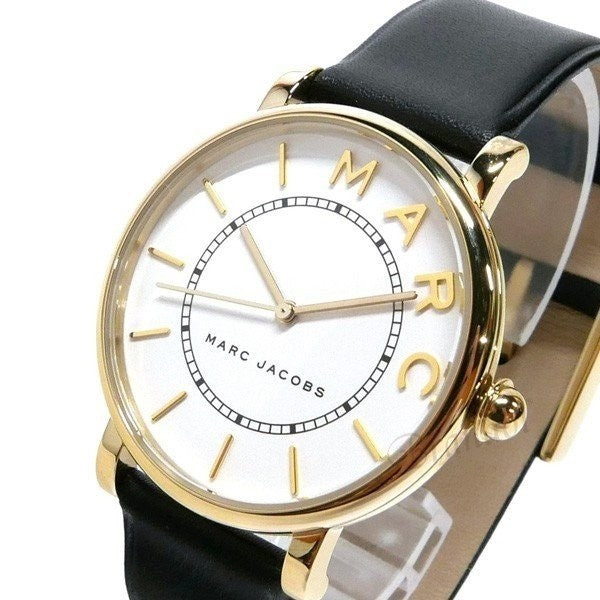  Shop Authentic Marc Jacobs Roxy White Dial Black Leather Strap Watch for Women - MJ1532 - Luxxuri