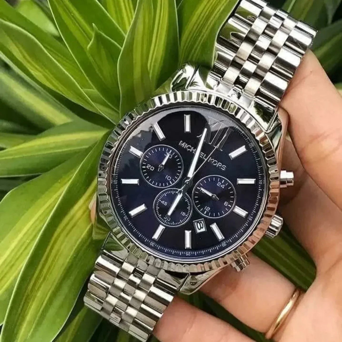  Shop Authentic Michael Kors Lexington Chronograph Blue Dial Silver Steel Strap Watch for Men - MK8280 - Luxxuri