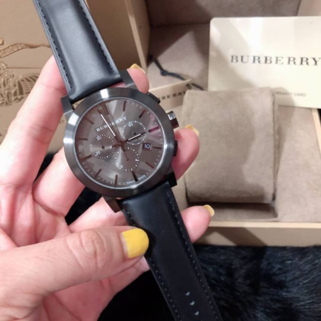  Shop Authentic Burberry The City Black Dial Black Leather Strap Watch for Men - BU9364 - Luxxuri