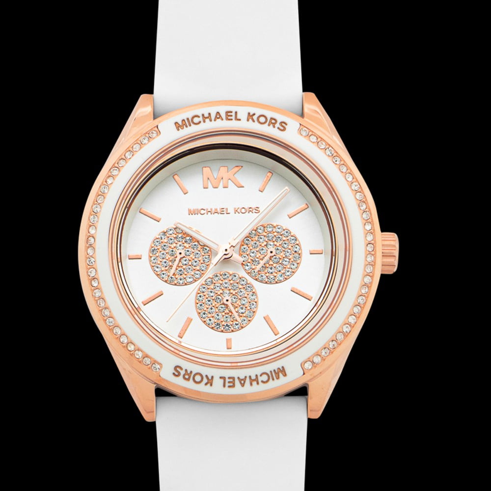  Shop Authentic Michael Kors Oversized Sport Quartz White Dial White Rubber Strap Watch For Women - MK6945 - Luxxuri
