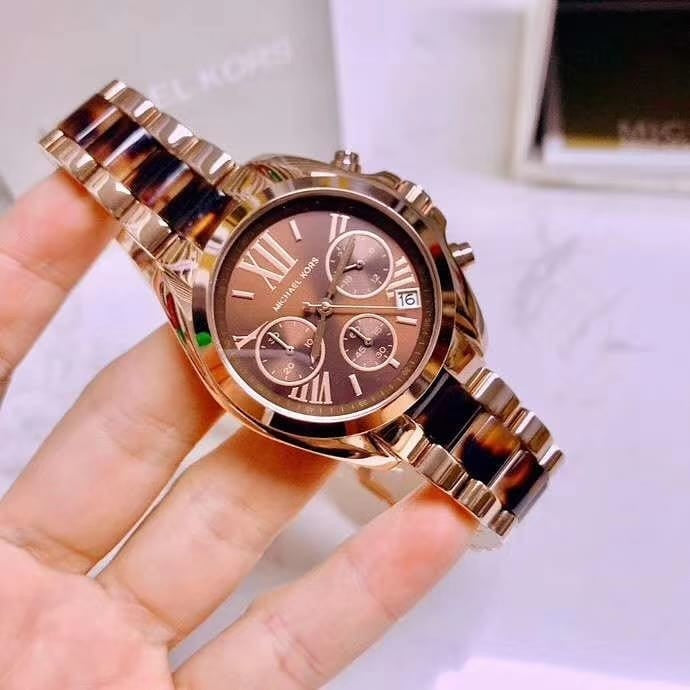  Shop Authentic Michael Kors Bradshaw Chronograph Brown Dial Two Tone Steel Strap Watch For Women - MK5944 - Luxxuri