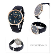  Shop Authentic Emporio Armani Renato Analog Blue Dial Black Leather Strap Watch For Men - AR2506 - Luxxuri
