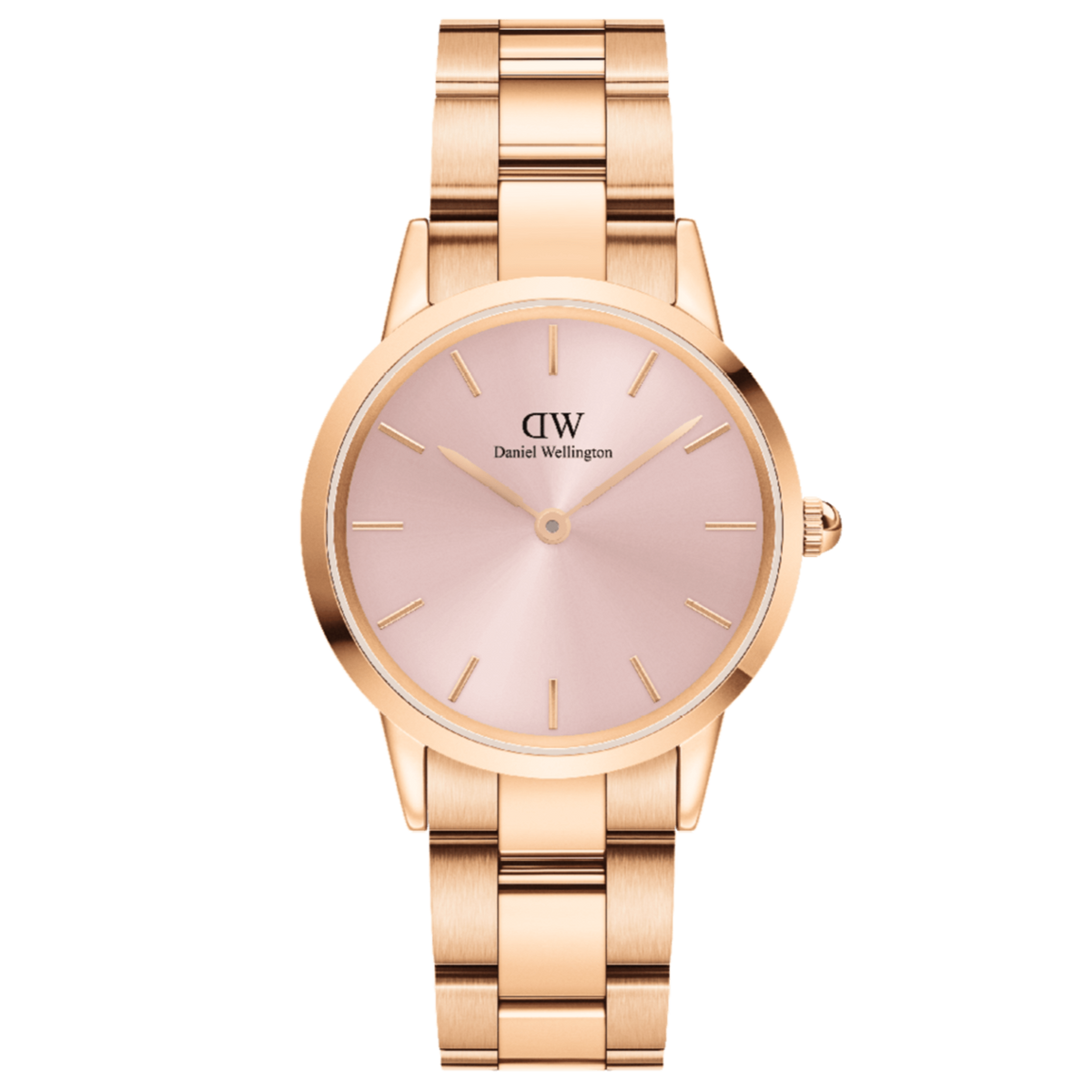  Shop Authentic Daniel Wellington Iconic Link Unitone Rose Gold Dial Rose Gold Steel Strap Watch For Women - DW00100401 - Luxxuri
