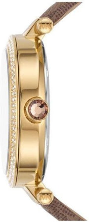  Shop Authentic Michael Kors Parker Three Hand Gold Dial Brown Leather Strap Watch For Women - MK2973 - Luxxuri