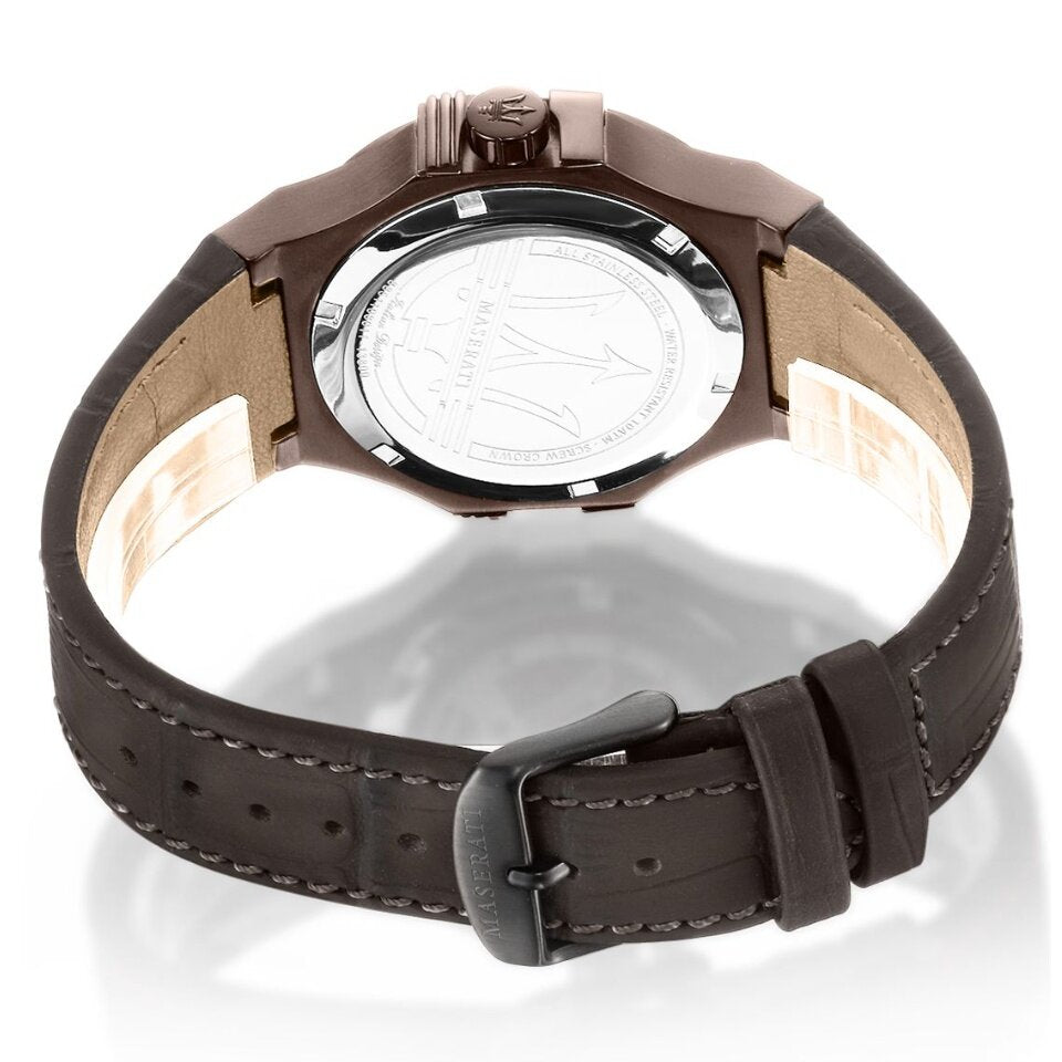  Shop Authentic Maserati Potenza Brown Dial Brown Leather Strap Watch For Men - R8851108011 - Luxxuri