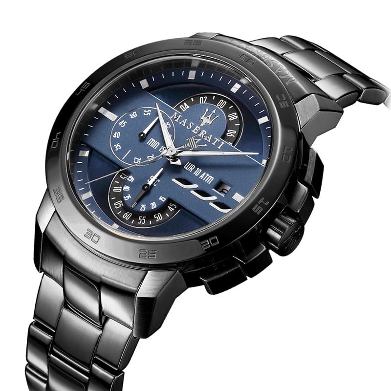  Shop Authentic Maserati Ingegno Tachymeter Blue Dial Black Steel Strap Watch For Men - R8873619001 - Luxxuri