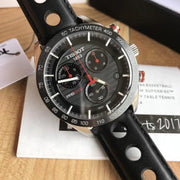 Shop Authentic Tissot PRS 516 Chronograph Black Dial Black Leather Strap Watch For Men - T100.417.16.051.00 - Luxxuri