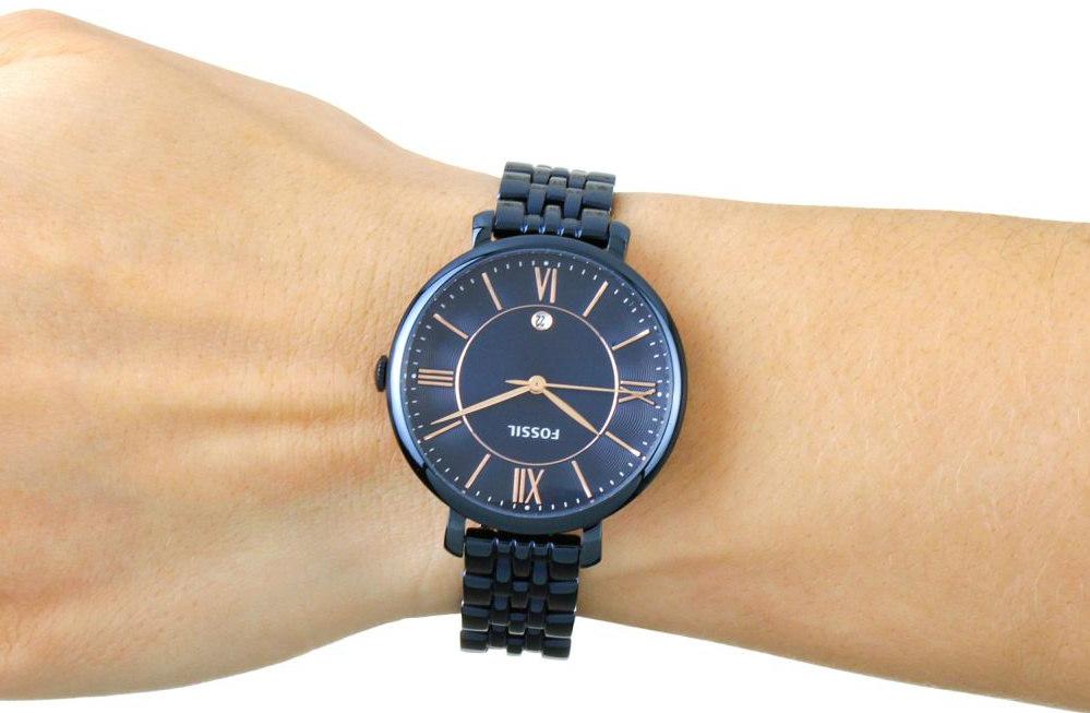  Shop Authentic Fossil Jacqueline Blue Dial Blue Steel Strap Watch for Women - ES4094 - Luxxuri