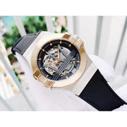  Shop Authentic Maserati Potenza Automatic Skeleton Grey Dial Black Leather Strap Watch For Men - R8821108037 - Luxxuri