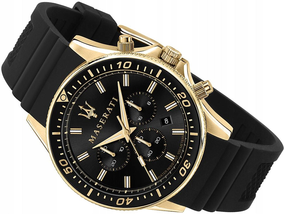  Shop Authentic Maserati SFIDA Chronograph Black Dial Rubber Strap Watch For Men - R8871640001 - Luxxuri