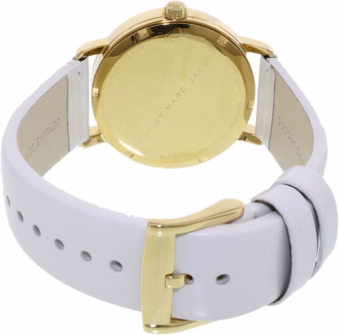  Shop Authentic Marc Jacobs Fergus White Dial White Leather Strap Watch for Women - MBM8653 - Luxxuri