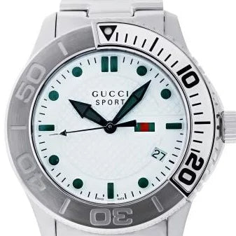  Shop Authentic Gucci G Timeless Silver Dial Silver Steel Strap Watch For Men - YA126232 - Luxxuri