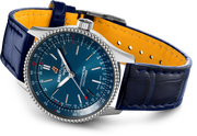  Shop Authentic Breitling Navitimer Automatic 35 Blue Dial Blue Leather Strap Watch for Men - A17395161C1P1 - Luxxuri