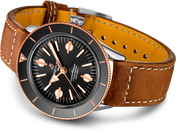  Shop Authentic Breitling Superocean Heritage '57 Black Dial Brown Leather Strap Watch for Men - U10370121B1X1 - Luxxuri