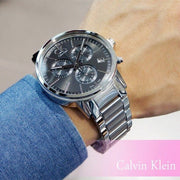  Shop Authentic Calvin Klein Post Minimal Chronograph Black Dial Silver Steel Strap Watch for Men - K7627161 - Luxxuri