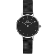  Shop Authentic Daniel Wellington Petite Ashfield Black Dial Black Mesh Strap Watch For Women - DW00100202 - Luxxuri