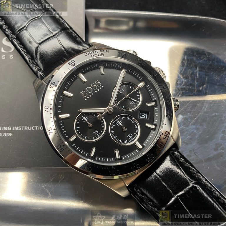  Shop Authentic Hugo Boss Ikon Grey Dial Black Leather Strap Watch for Men - 1513177 - Luxxuri