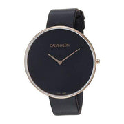  Shop Authentic Calvin Klein Full Moon Black Dial Black Leather Strap Watch for Women - K8Y236C1 - Luxxuri