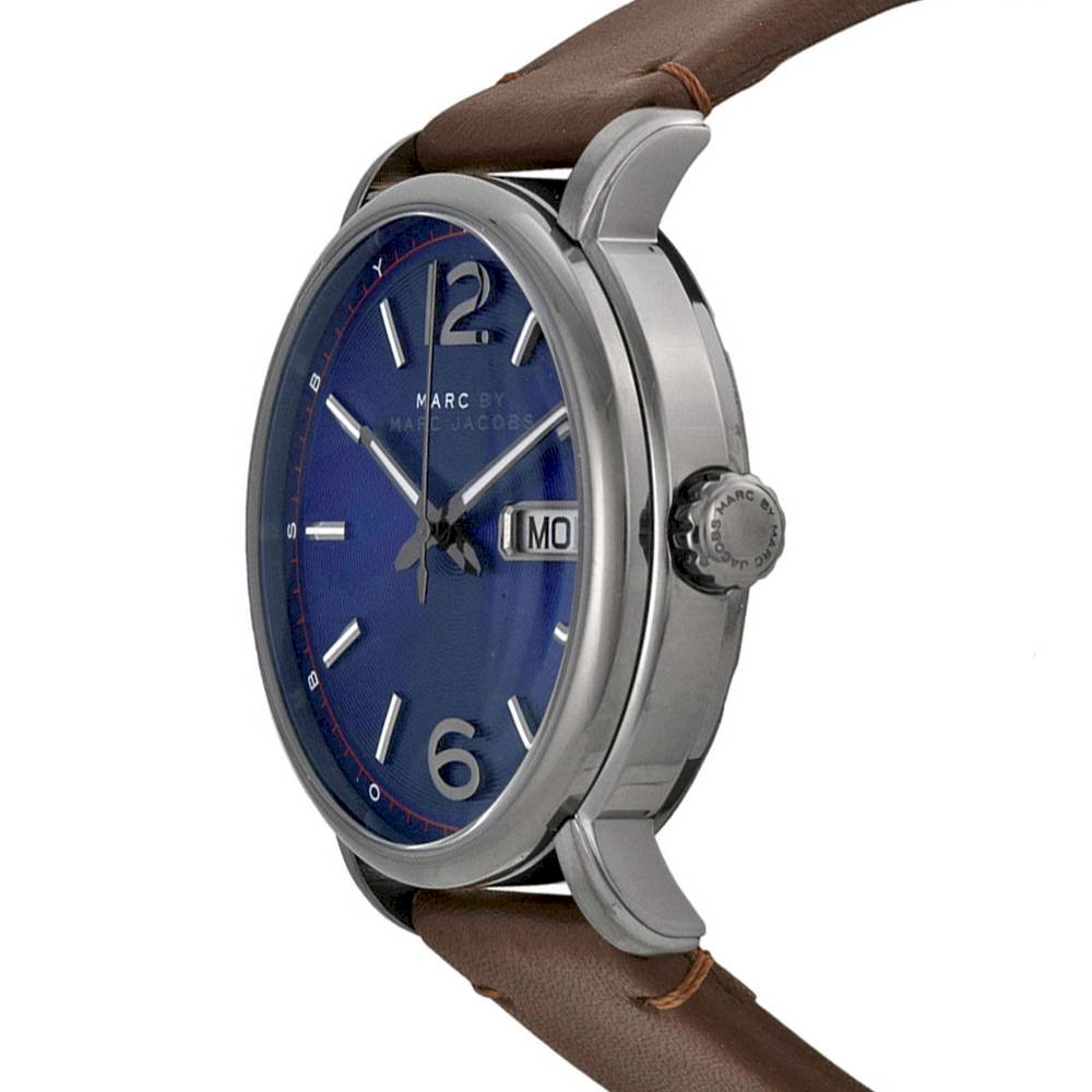  Shop Authentic Marc Jacobs Fergus Blue Dial Brown Leather Strap Watch for Men - MBM5078 - Luxxuri